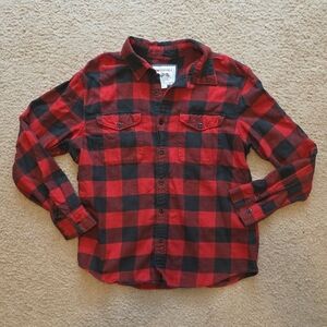 Old Navy Plaid Button-Up Shirt - Red and Black